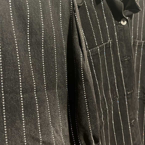 NWT Denim Rhinestone Two-piece Suit ￼ - Picture 3 of 7